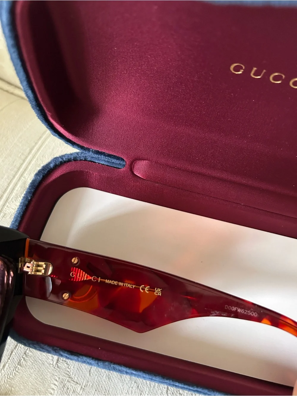 NEW Gucci GG1422S 005 Black Havana Rust Square Women Sunglasses GG 1422S